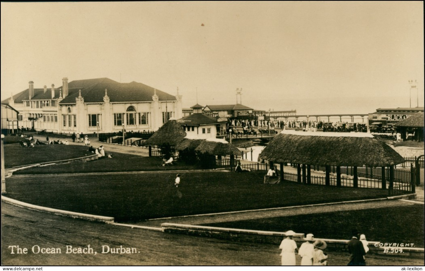 Postcard Durban Ocean Beach - Alagen - Straße 1925 - South Africa
