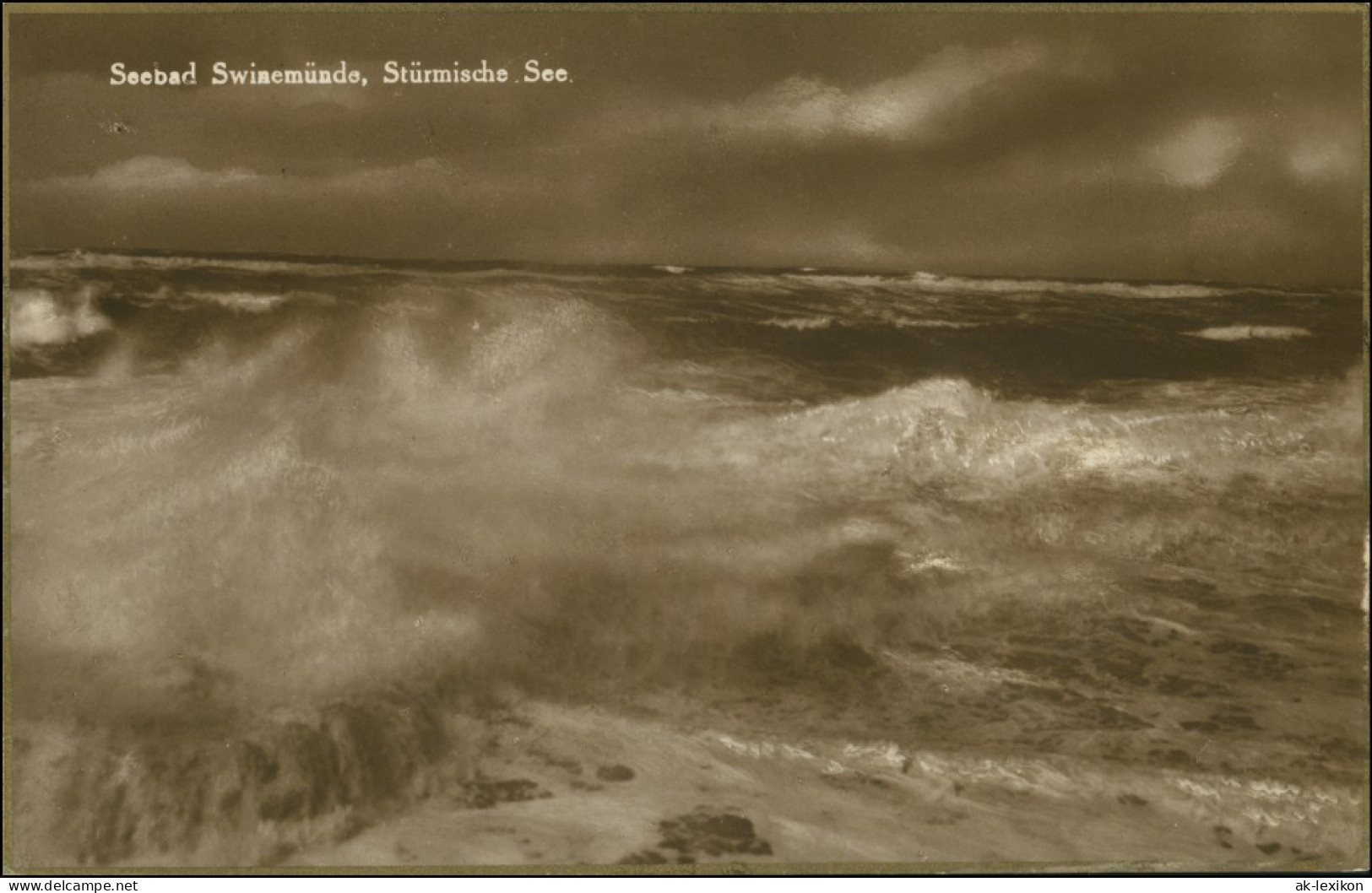 Postcard Swinemünde Świnoujście Stürmische See 1928 - Pommern