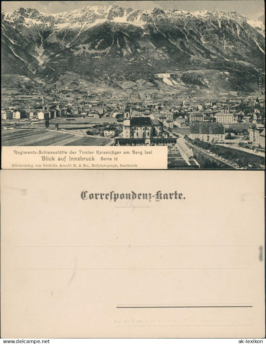 Ansichtskarte Innsbruck Rehiements-Schiesstätte - Stadt 1913  - Innsbruck