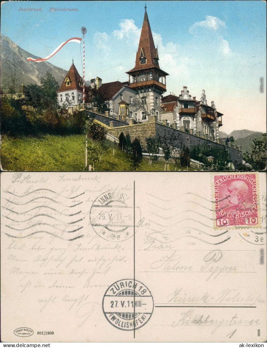 Ansichtskarte Innsbruck Mariabrunn 1911  - Innsbruck