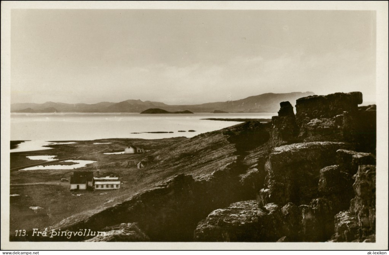 Postcard Thingvöllum Þingvöllum Stadt Und Meer Island Iceland  1928 - Iceland