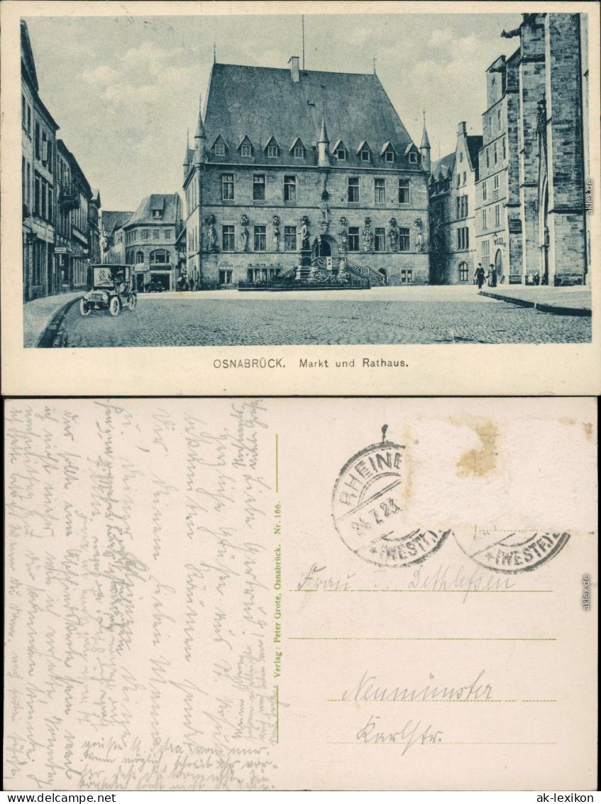 Ansichtskarte Osnabrück Markt Und Rathaus 1923 - Osnabrueck