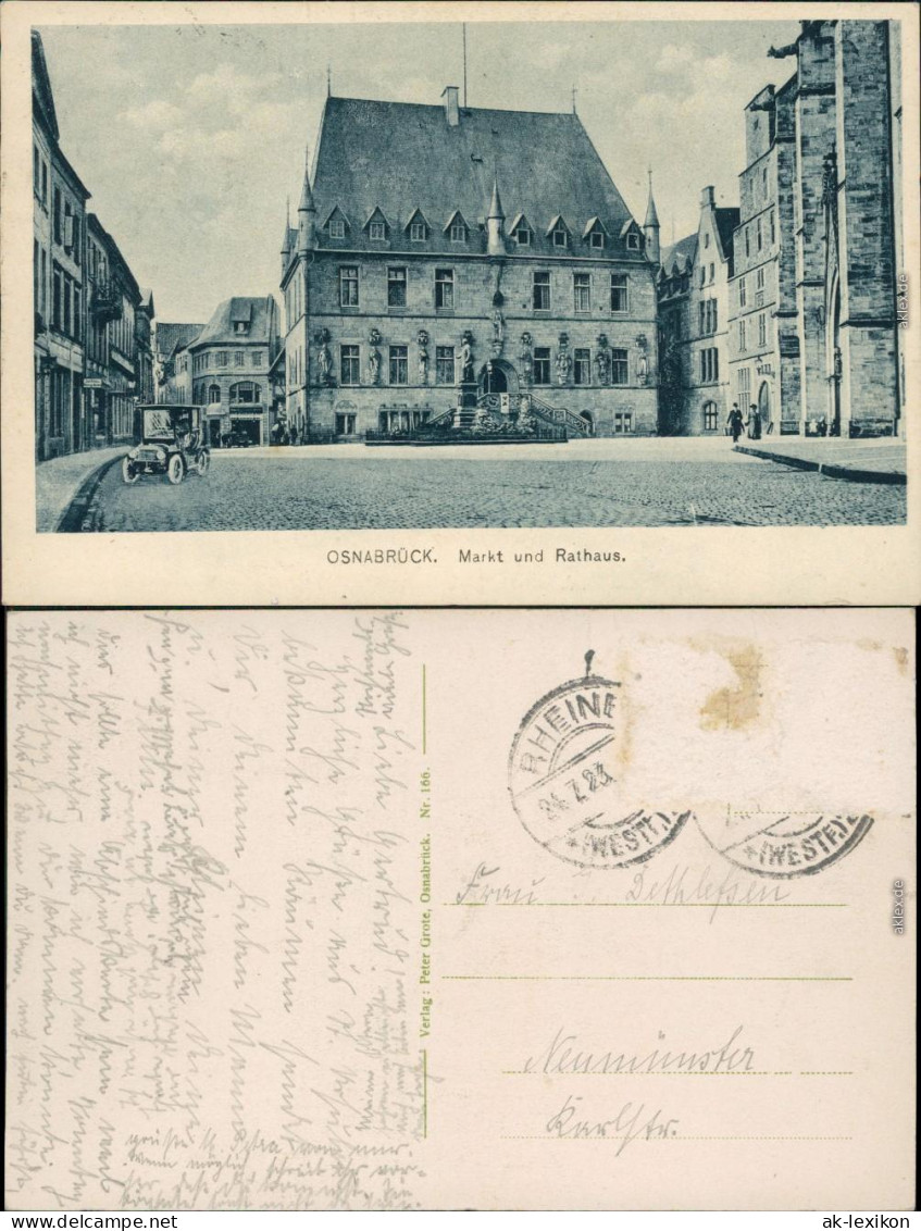 Ansichtskarte Osnabrück Markt Und Rathaus 1923 - Osnabrück