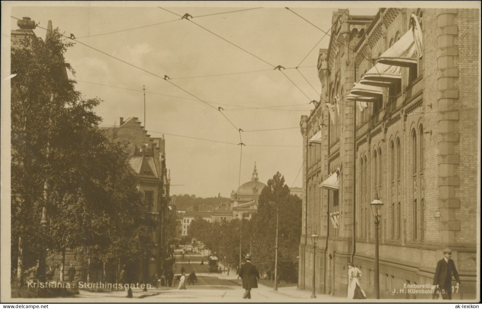 Postcard Oslo Kristiania Storthingsgaten 1925 - Norwegen