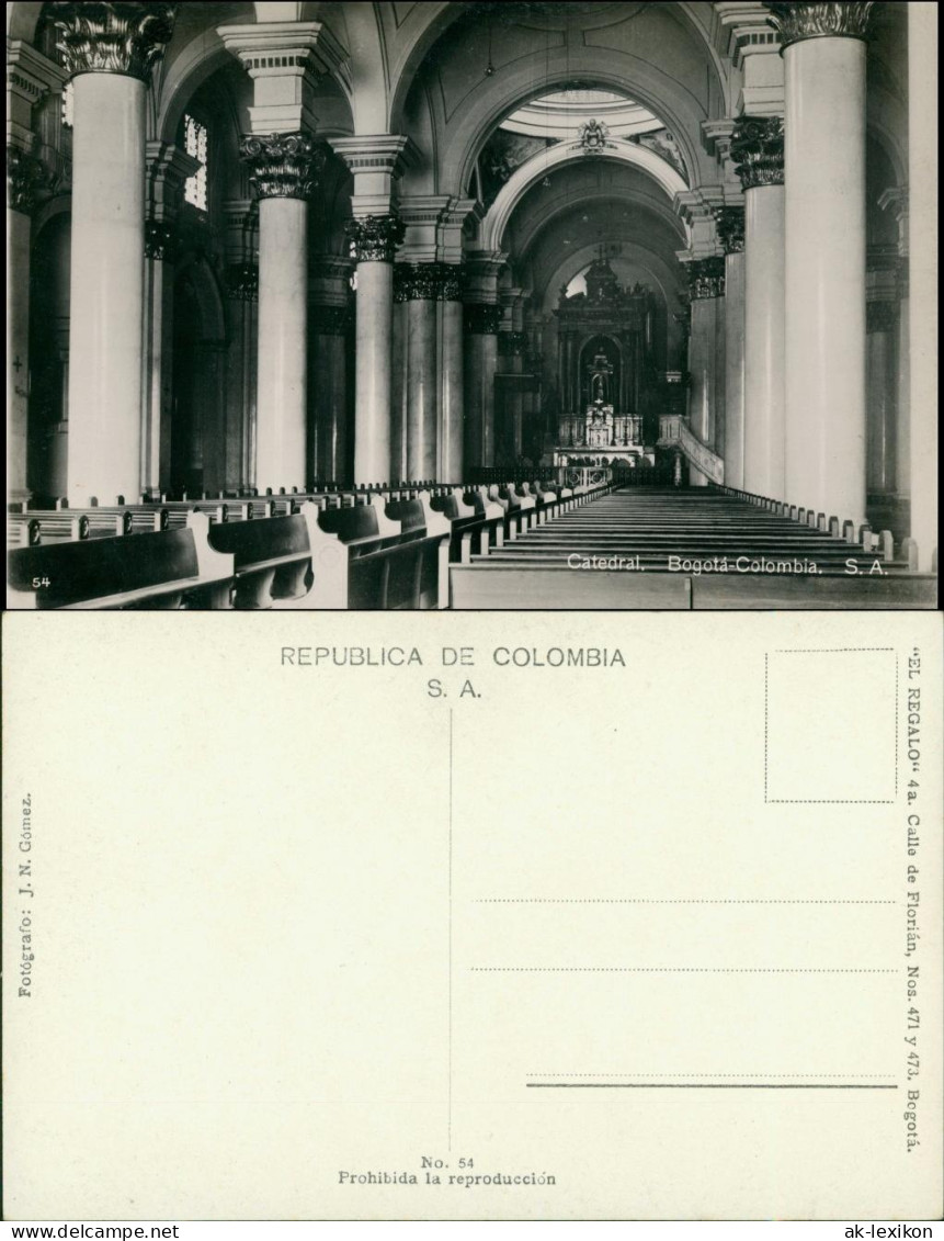 Postcard Santa Fe De Bogotá (D.C.) Catedral - Innen 1928 - Colombia