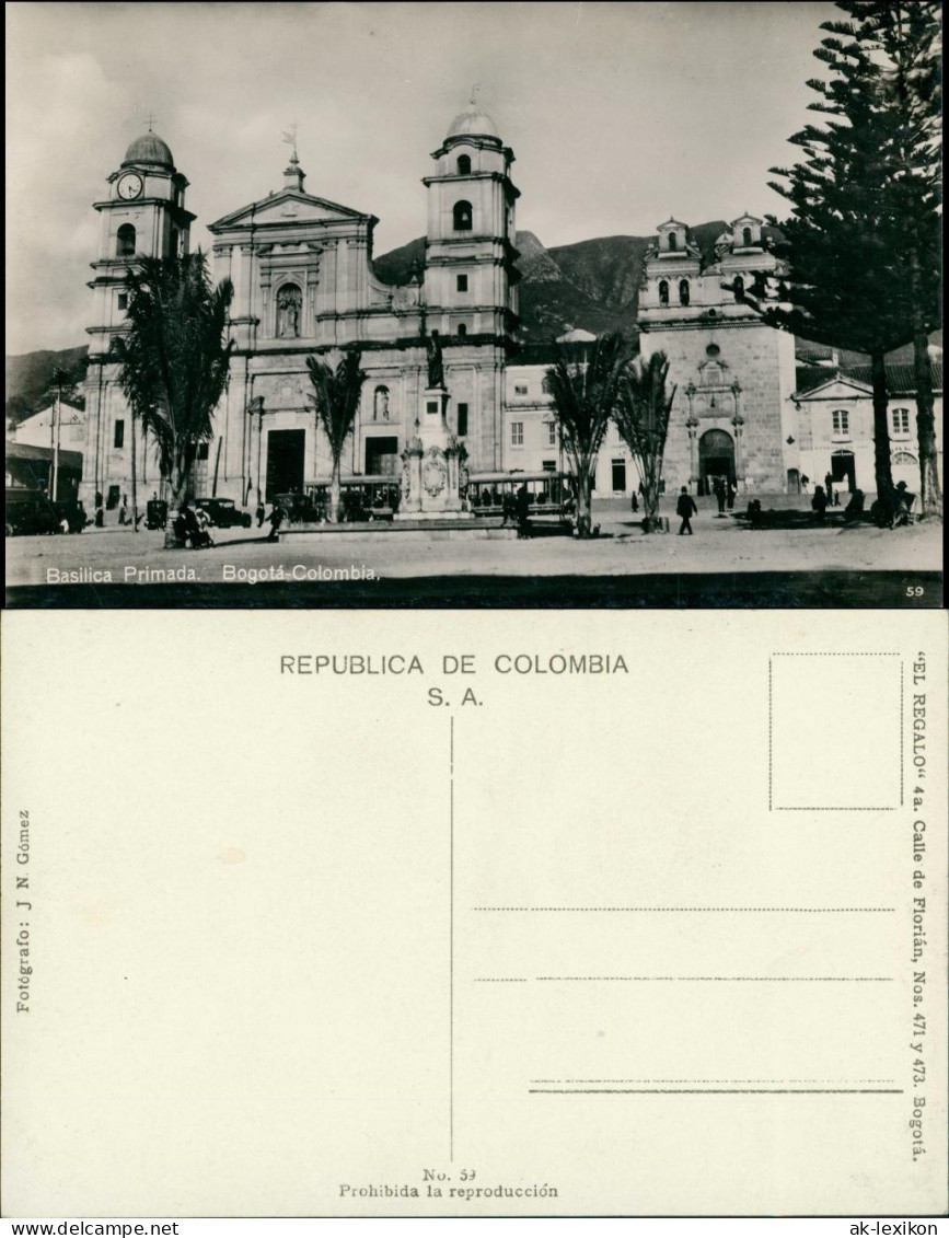 Postcard Santa Fe De Bogotá (D.C.) Basilica Primada - Straße 1928 - Colombia