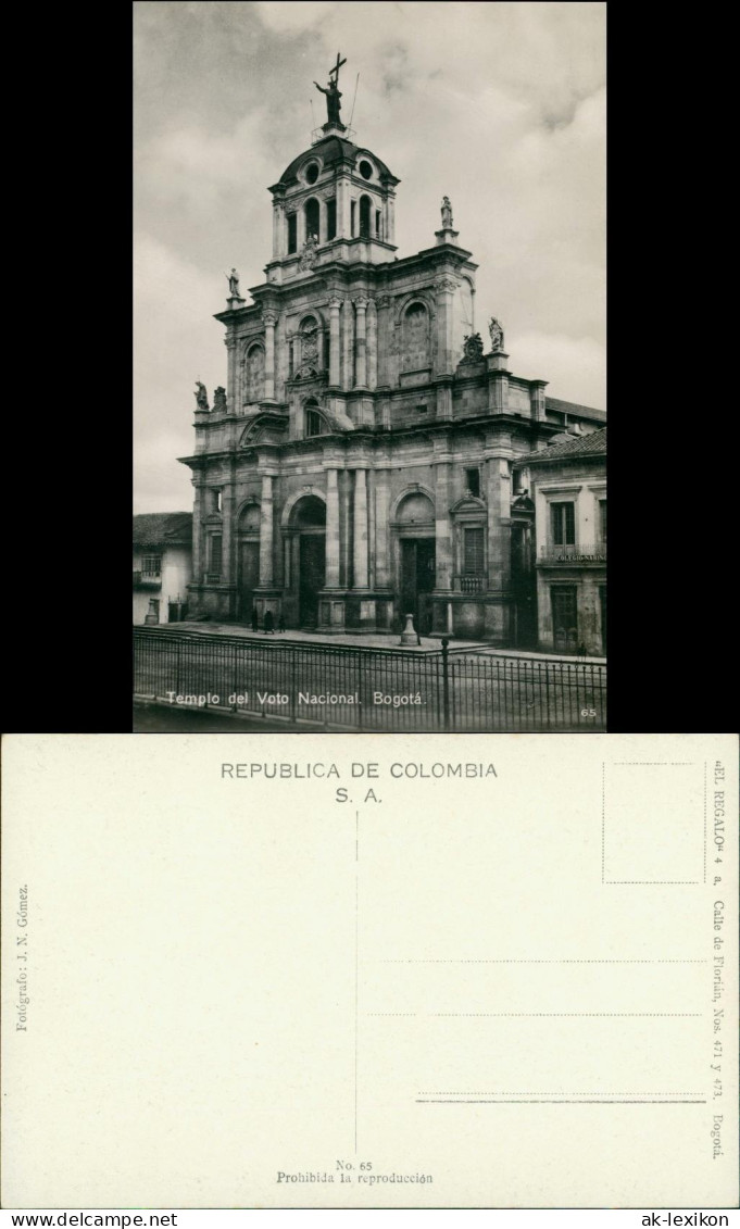 Postcard Santa Fe De Bogotá (D.C.) Templo Del Voto Nacional 1930 - Colombie