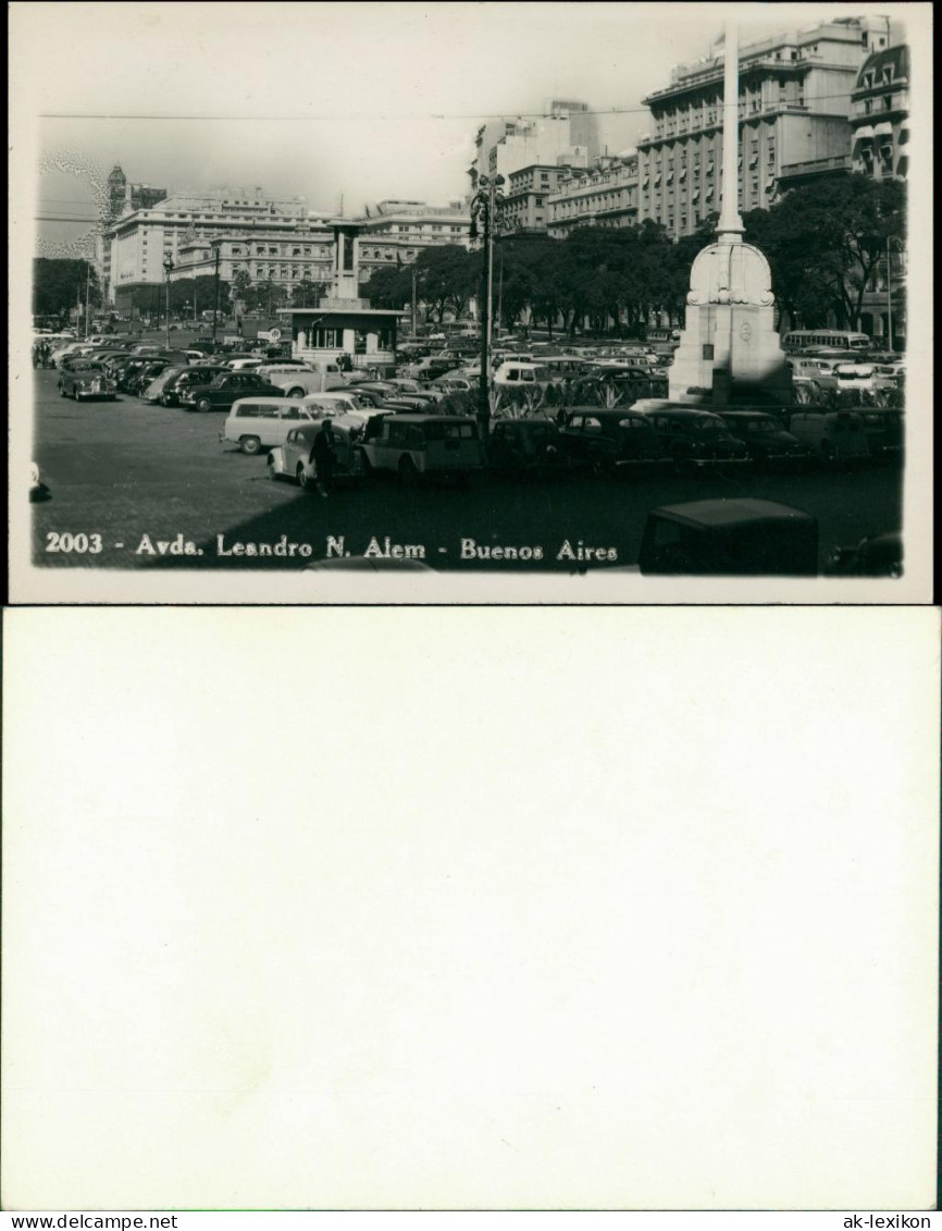 Postcard Buenos Aires Autos Avda. Leandro N. Alem 1930 - Argentina