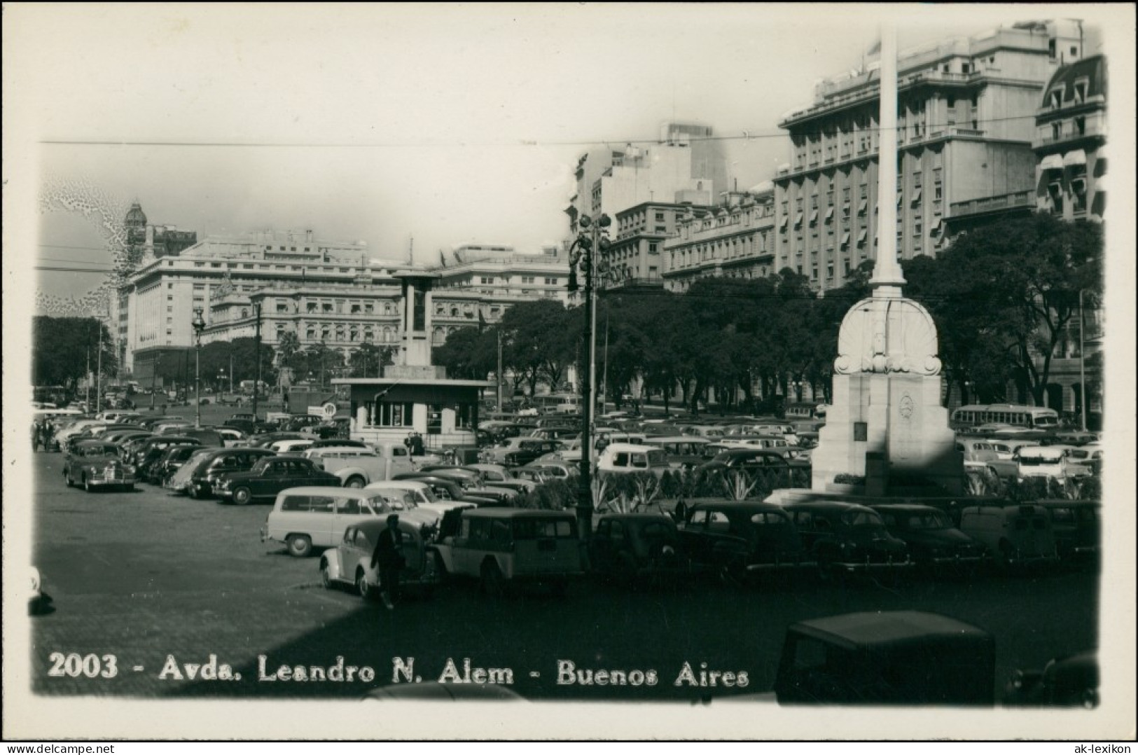 Postcard Buenos Aires Autos Avda. Leandro N. Alem 1930 - Argentina