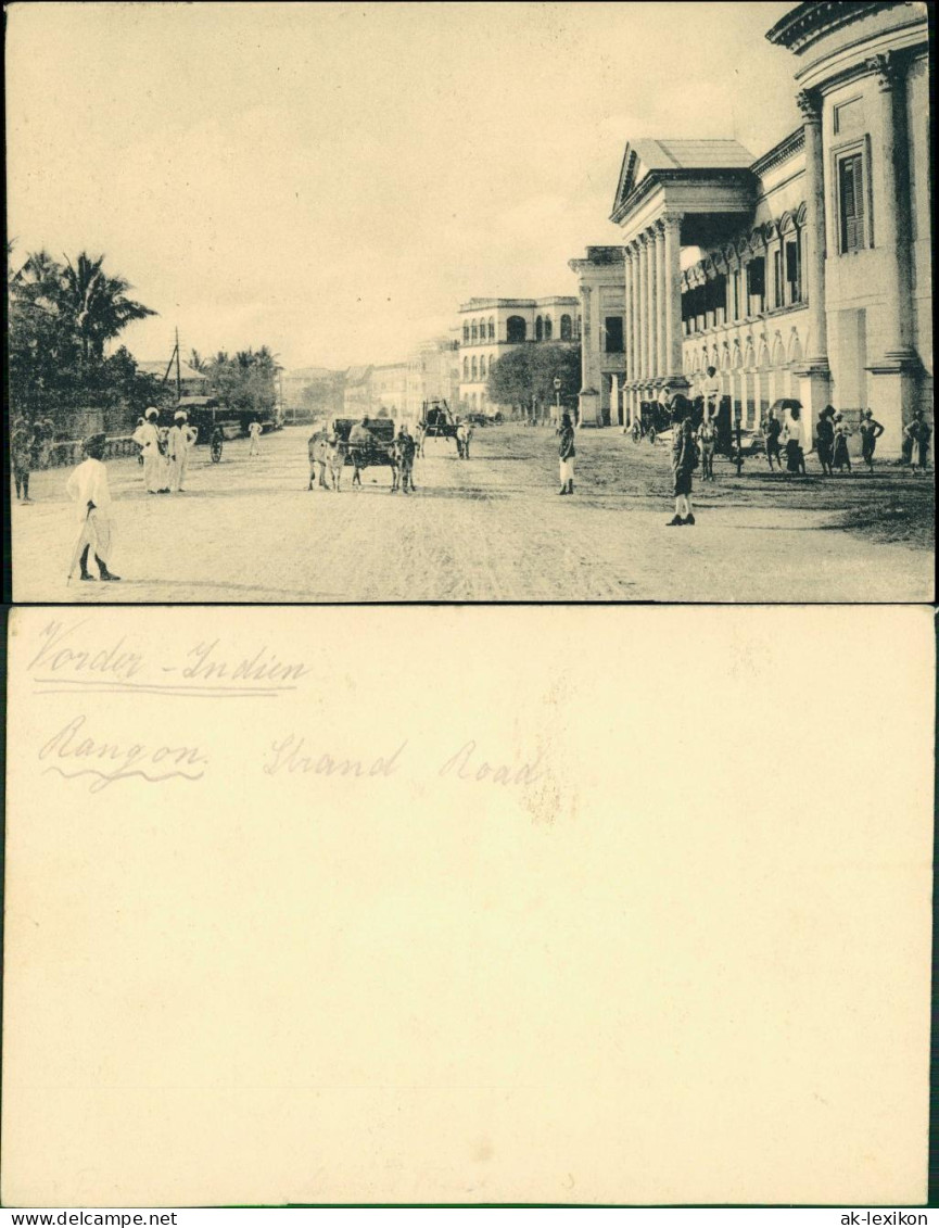 Postcard Rangun Yangon ရန်ကုန် Straßen 1909 - Myanmar (Burma)