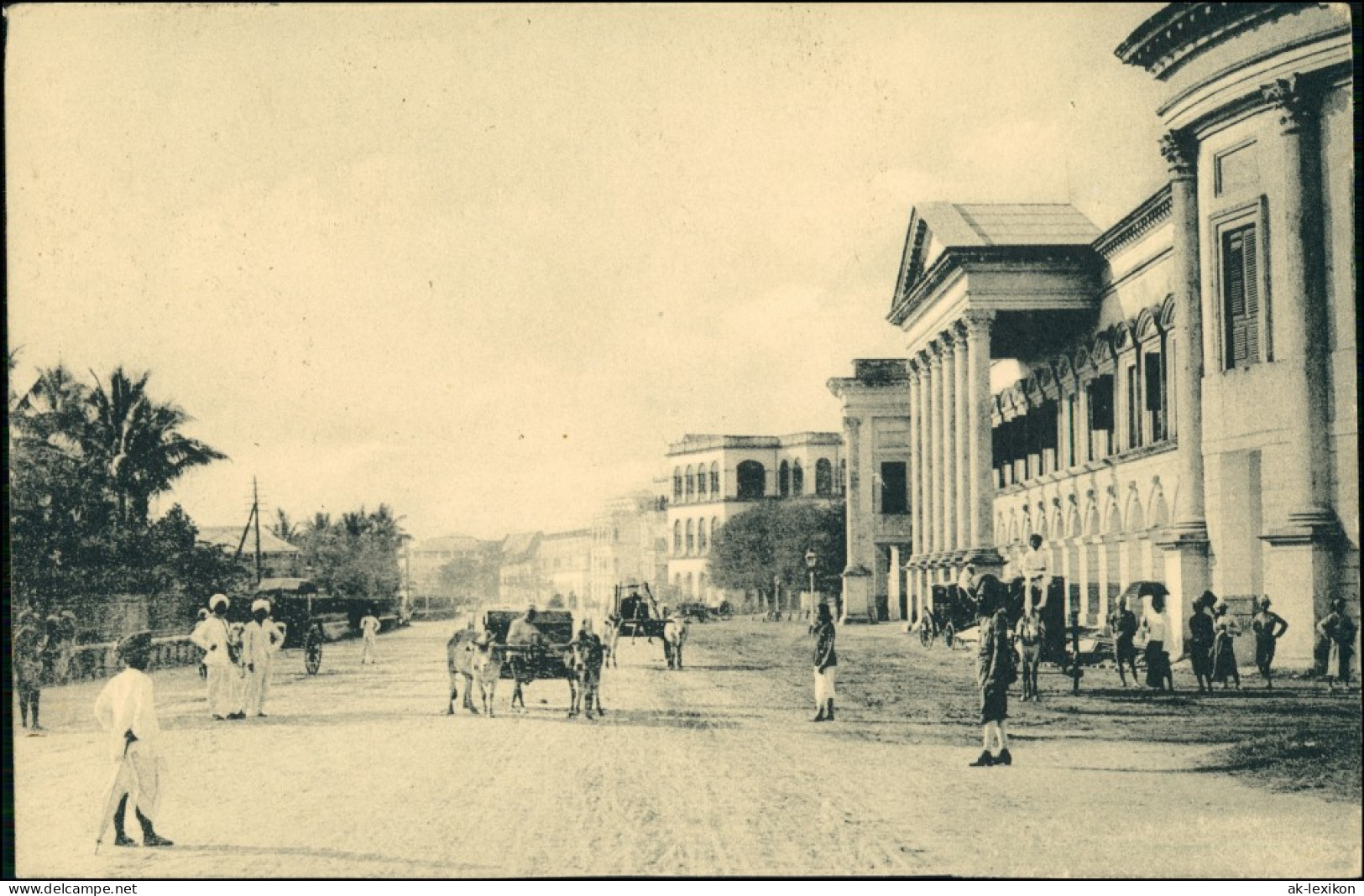 Postcard Rangun Yangon ရန်ကုန် Straßen 1909 - Myanmar (Birma)