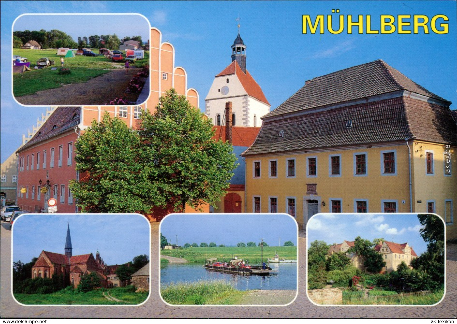 Mühlberg/Elbe   Roßmarkt, Camping, Klosterkirche, Elbfähre, Schloss 2005 - Mühlberg