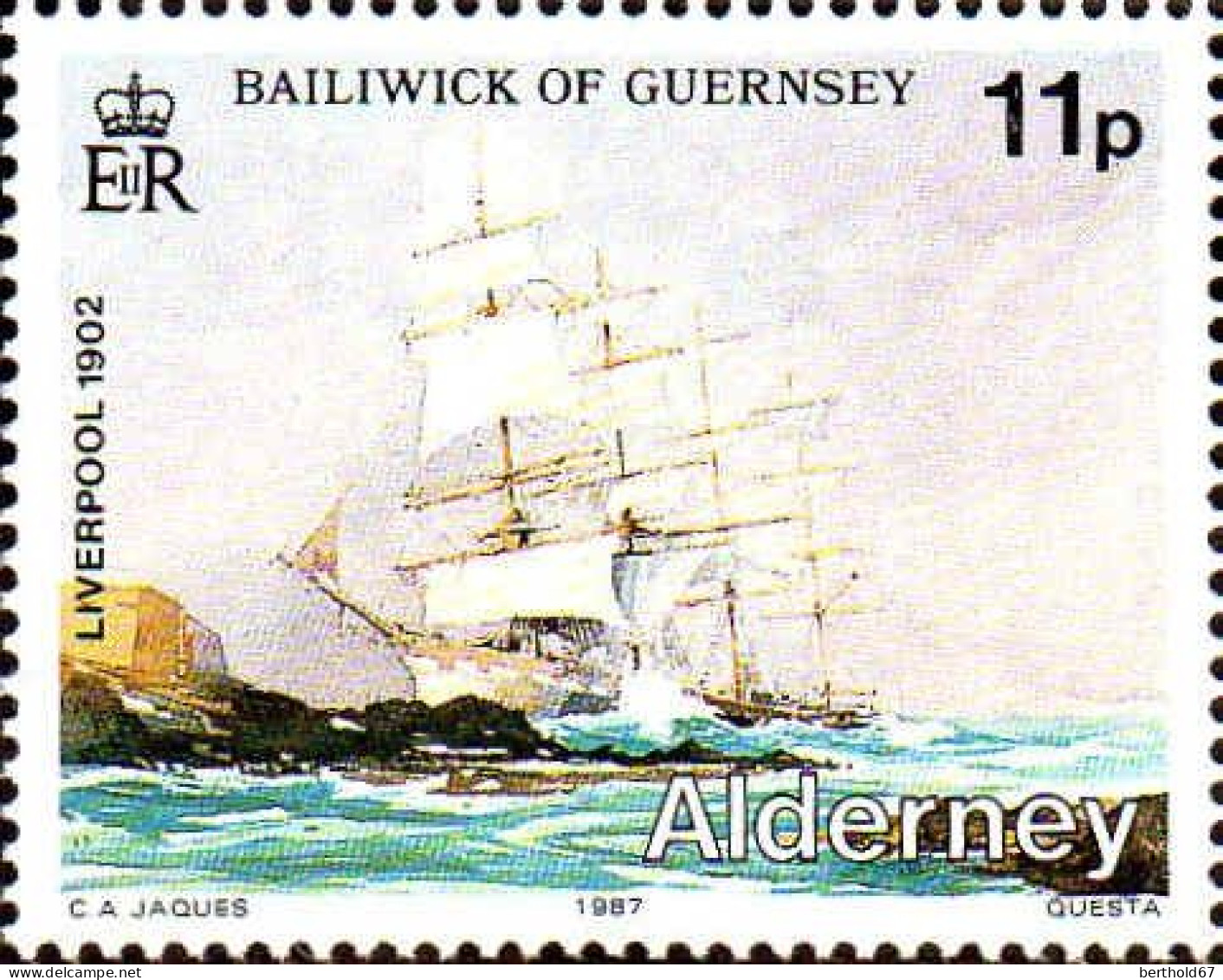 Aldeney-Aurigny Poste N** Yv: 32 Mi:32 Liverpool 1902 - Alderney