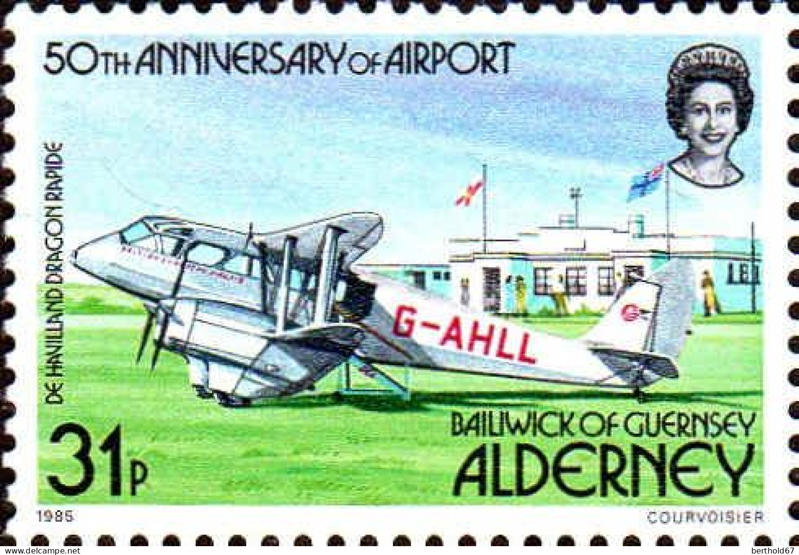 Aldeney-Aurigny Poste N** Yv: 21 Mi:21 De Havilland Dragon Rapide - Alderney