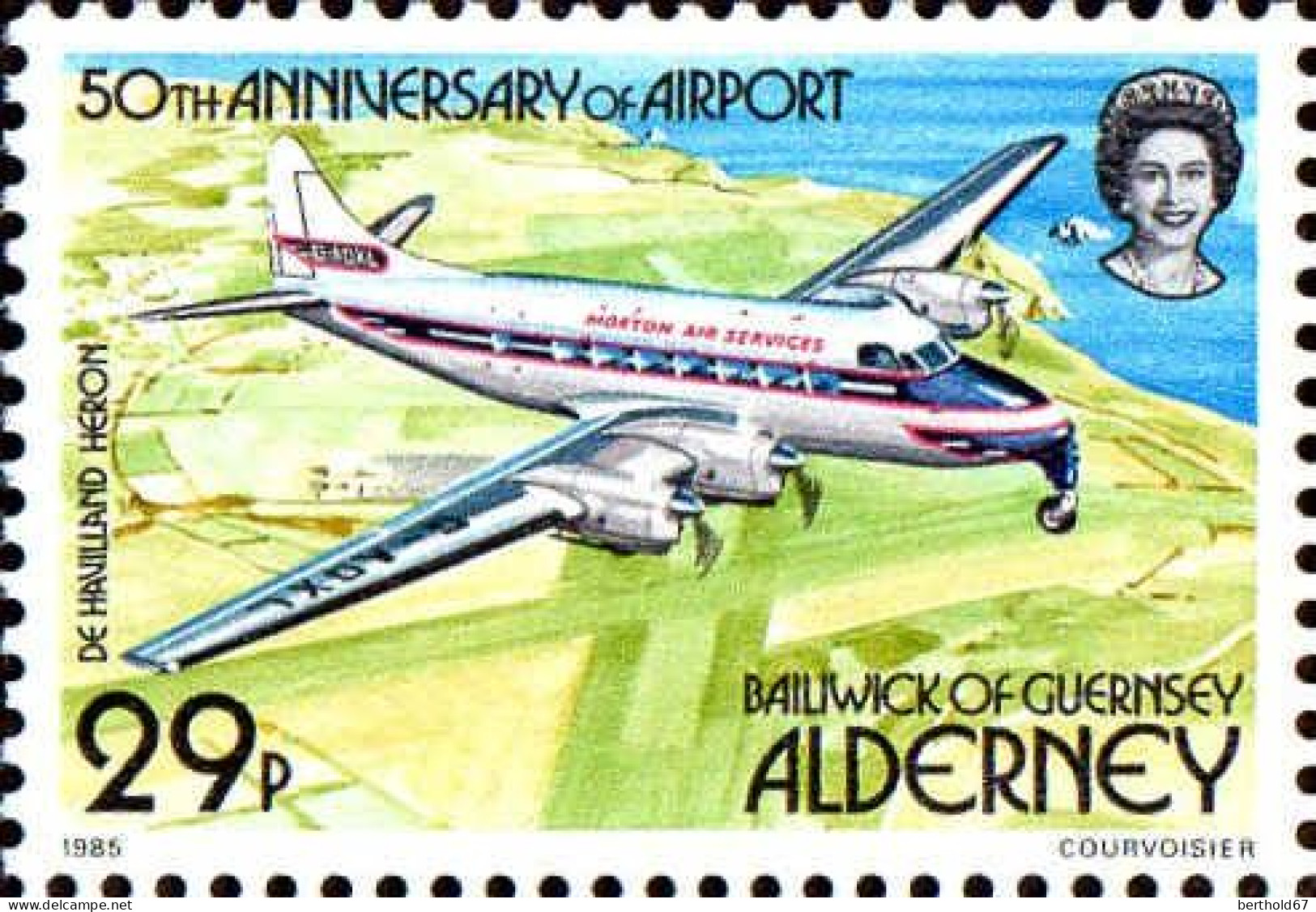 Aldeney-Aurigny Poste N** Yv: 20 Mi:20 De Havilland Heron - Alderney