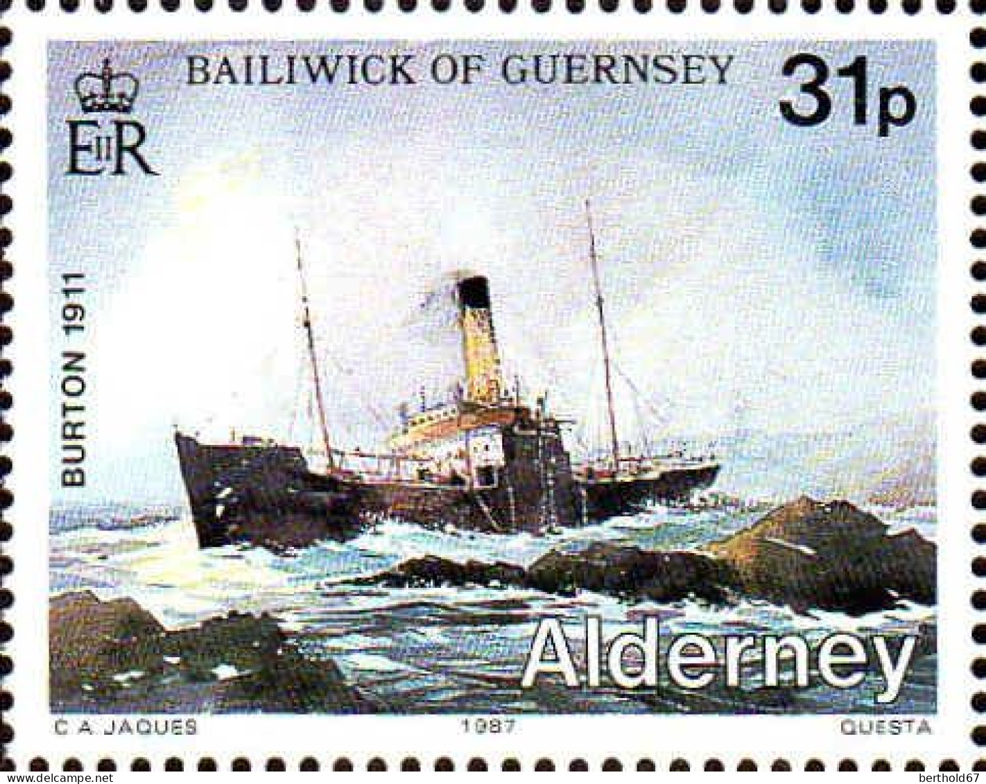 Aldeney-Aurigny Poste N** Yv: 35 Mi:35 Burton 1911 - Alderney