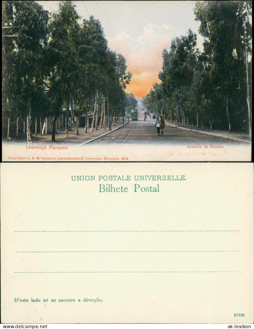 Postcard Maputo (Lourenço Marques) Avenida Da Rainha Mozambique 1909 - Mozambique