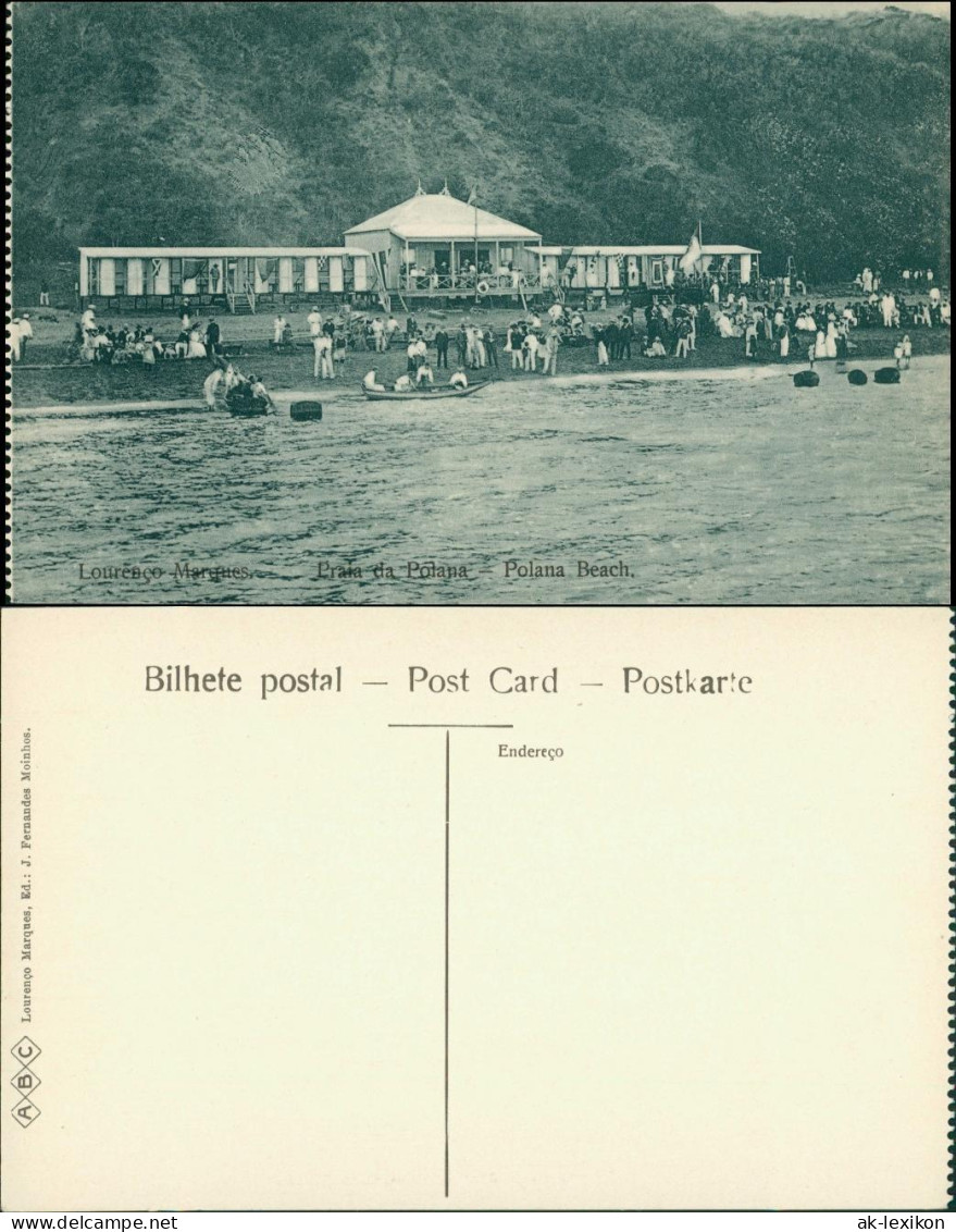 Postcard Maputo (Lourenço Marques) Pavillon Am Strand 1918 - Mosambik