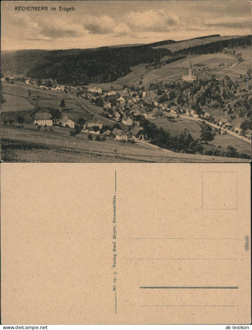 Ansichtskarte Rechenberg-Bienenmühle Blick Auf Die Stadt 1923  - Rechenberg-Bienenmühle
