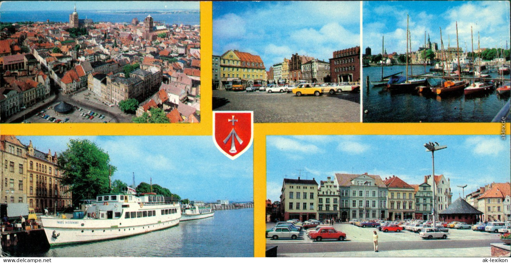 Stralsund Überblick Vom St. Marien, Alter Markt, Hafen  Leninplatz 1985 - Stralsund