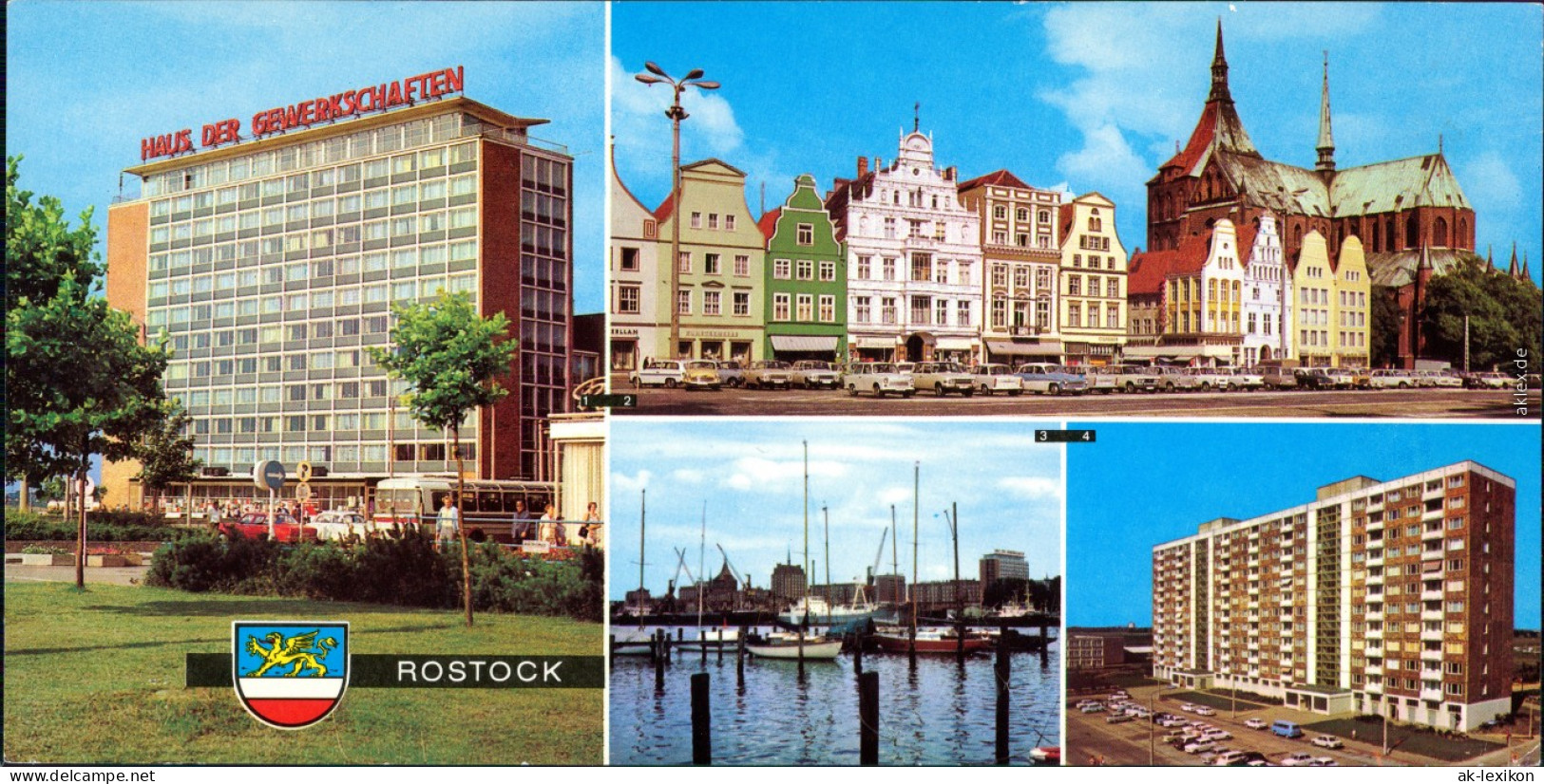 Rostock Haus Der Gewerkschaften, Ernst-Thälmann-Platz, Marienkirche 1979 - Rostock