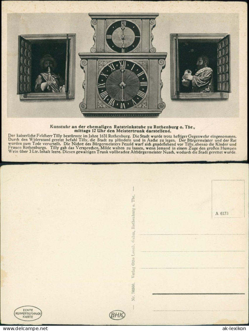 Ansichtskarte Rothenburg Ob Der Tauber Rathaus - Uhr - Bilder 1934 - Rothenburg O. D. Tauber