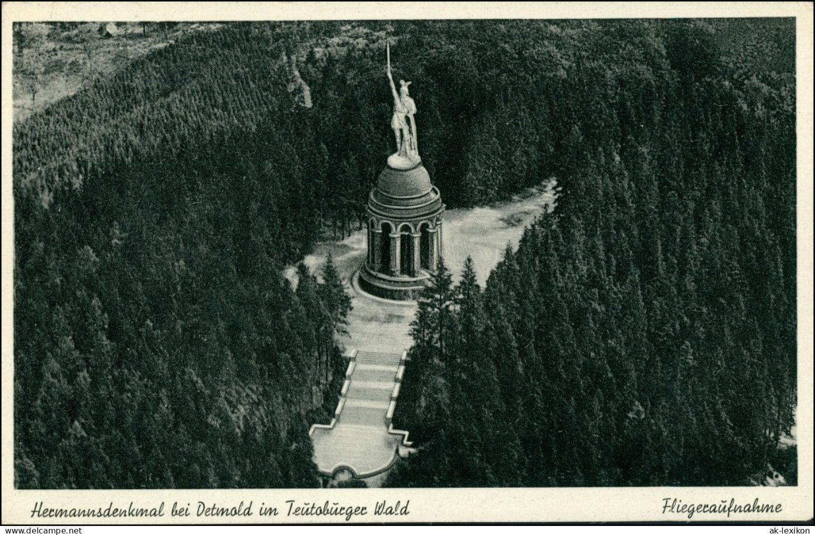 Ansichtskarte Hiddesen-Detmold Luftbild Hermannsdenkmal 1951 - Detmold