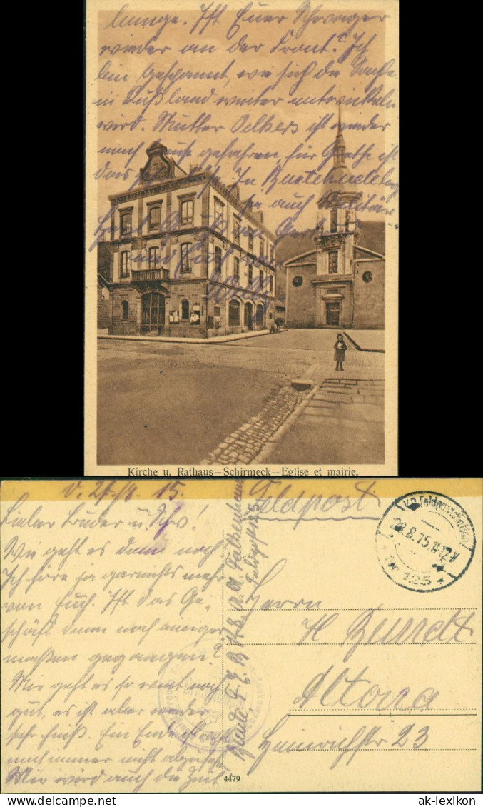 CPA Schirmeck Straße - Kirche Und Rathaus 1916 - Schirmeck