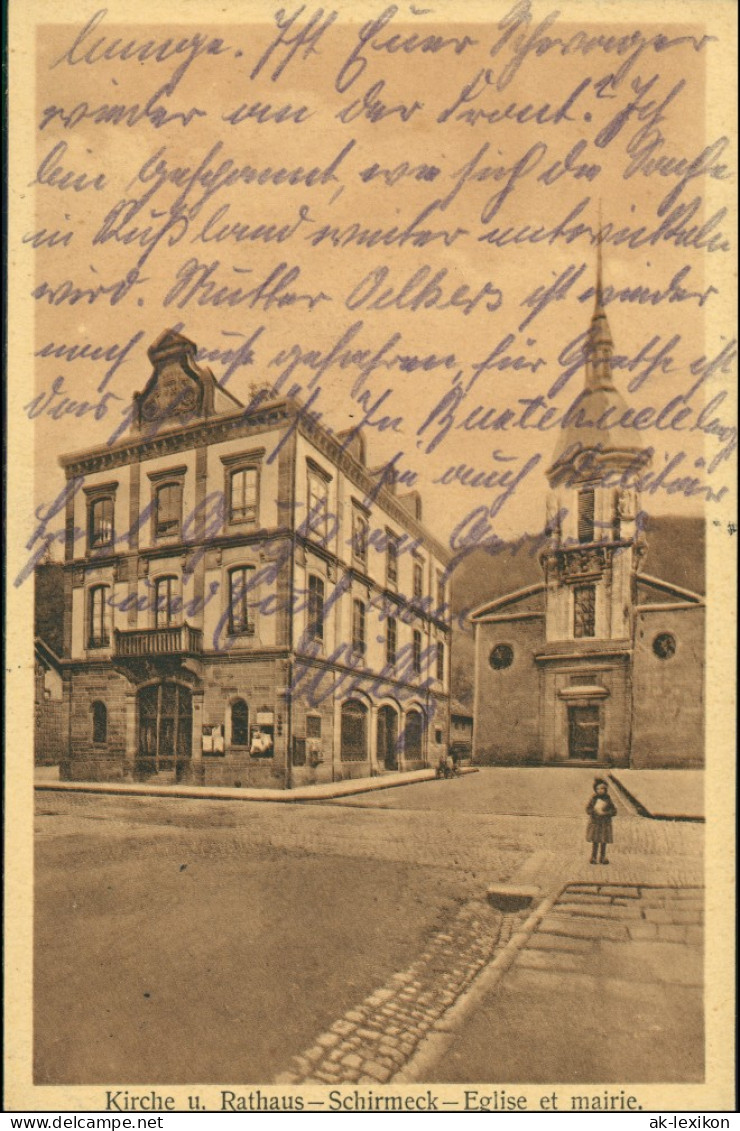 CPA Schirmeck Straße - Kirche Und Rathaus 1916 - Schirmeck