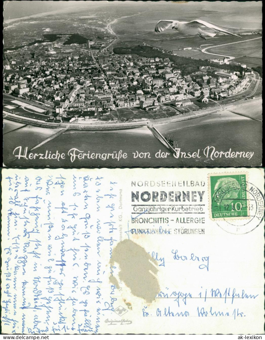 Ansichtskarte Norderney Luftbild Große Höhe 1963 - Norderney