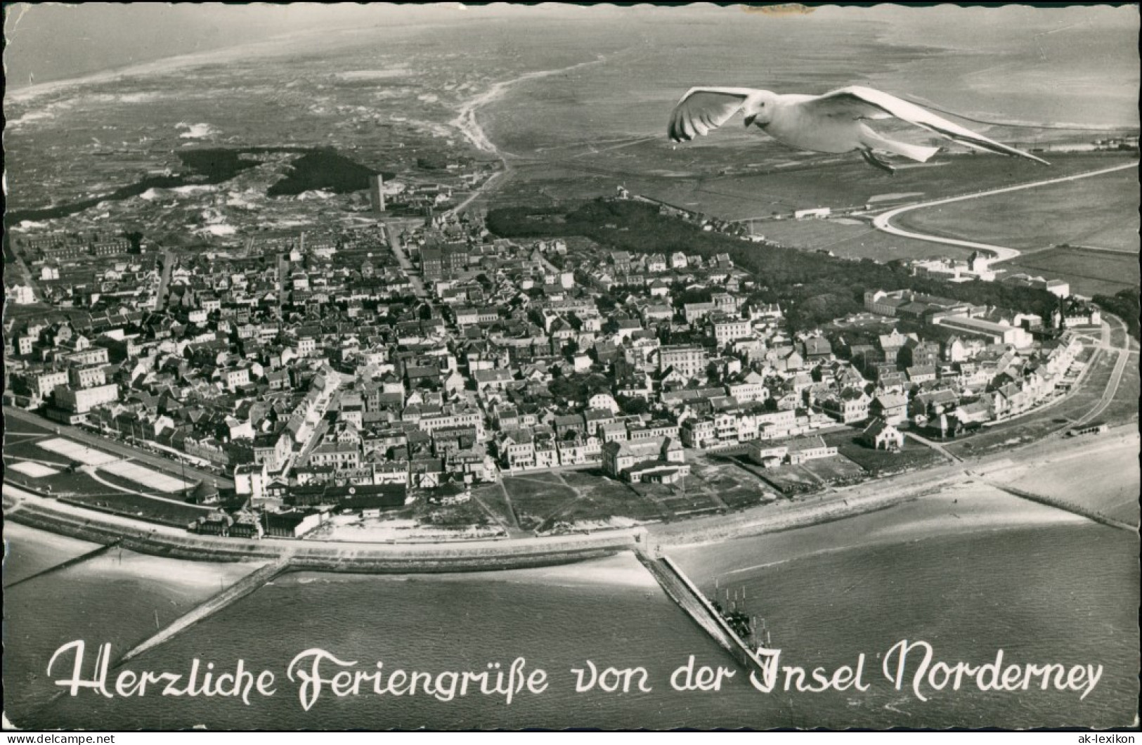 Ansichtskarte Norderney Luftbild Große Höhe 1963 - Norderney