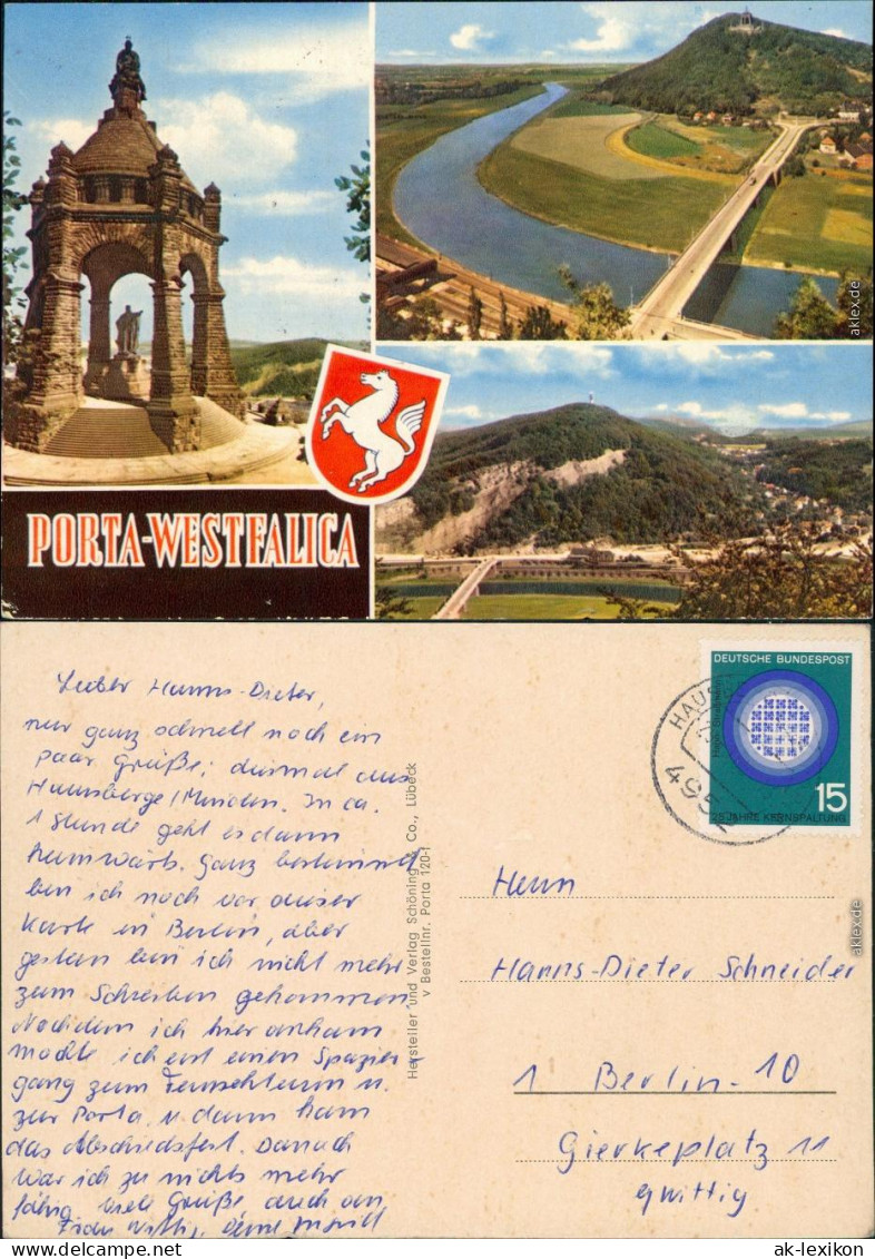 Porta Westfalica Kaiser-Wilhelm-Denkmal - Porta Westfalica, Luftbild 1965 - Porta Westfalica