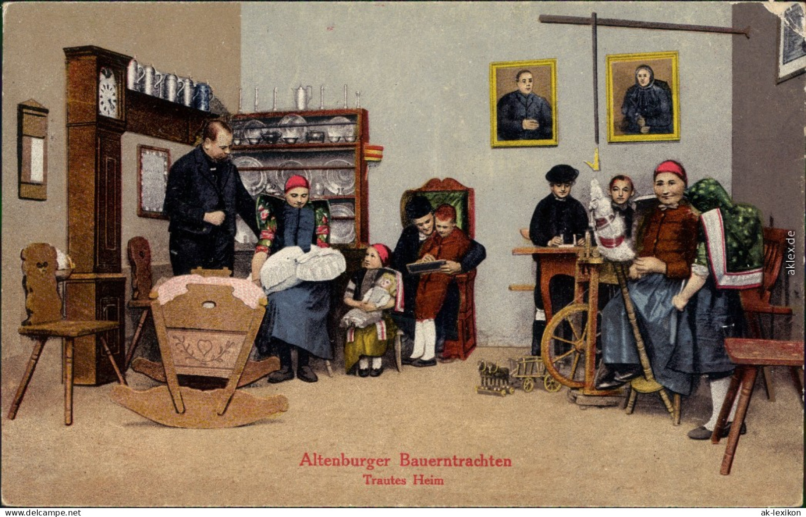 Ansichtskarte Altenburg Trautes Heim - Altenburger Bauerntrachten 1914  - Altenburg