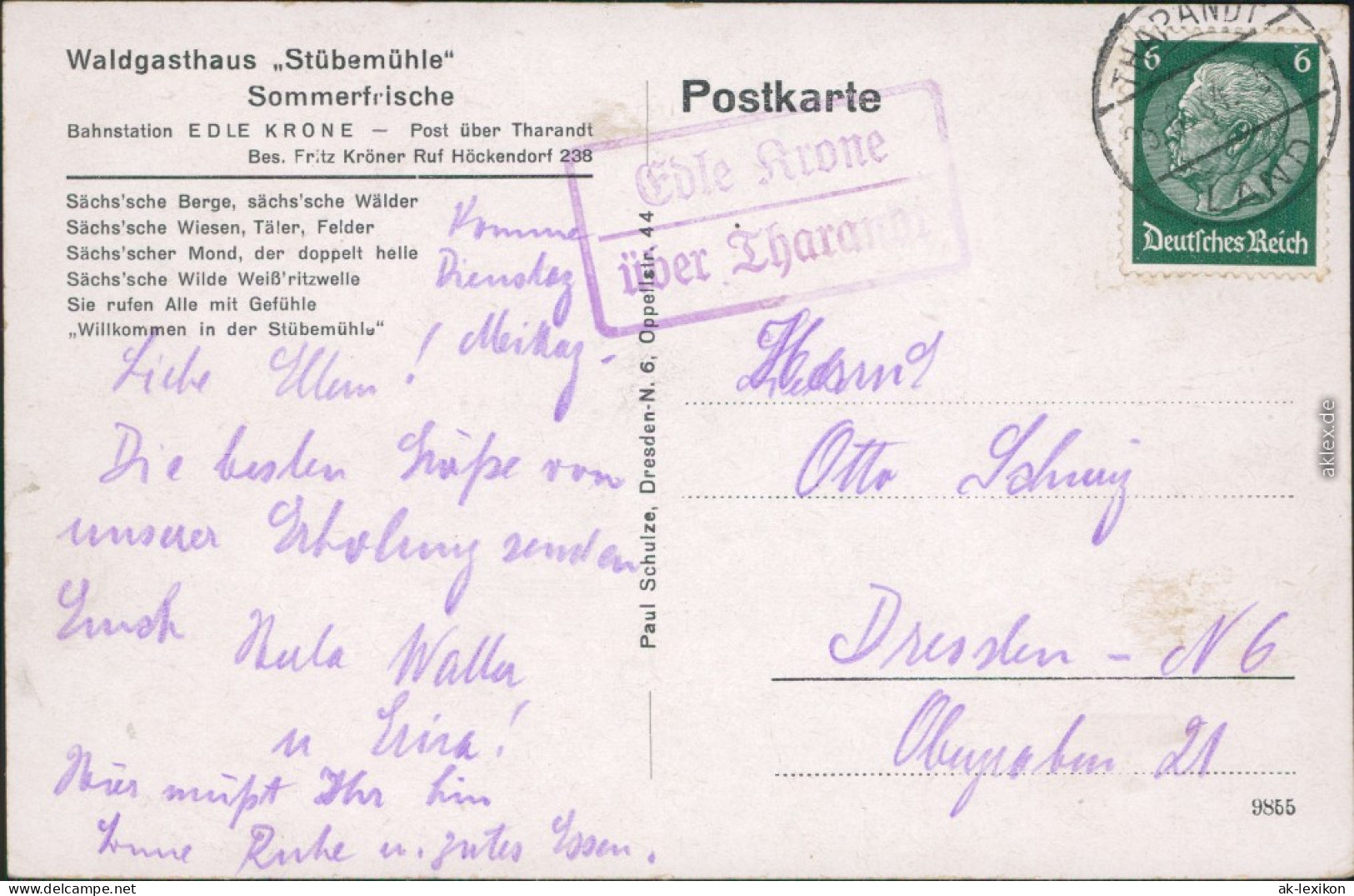 Edle Krone-Klingenberg (Sachsen) Partie An Der Stübermühle 1936 - Klingenberg (Sachsen)