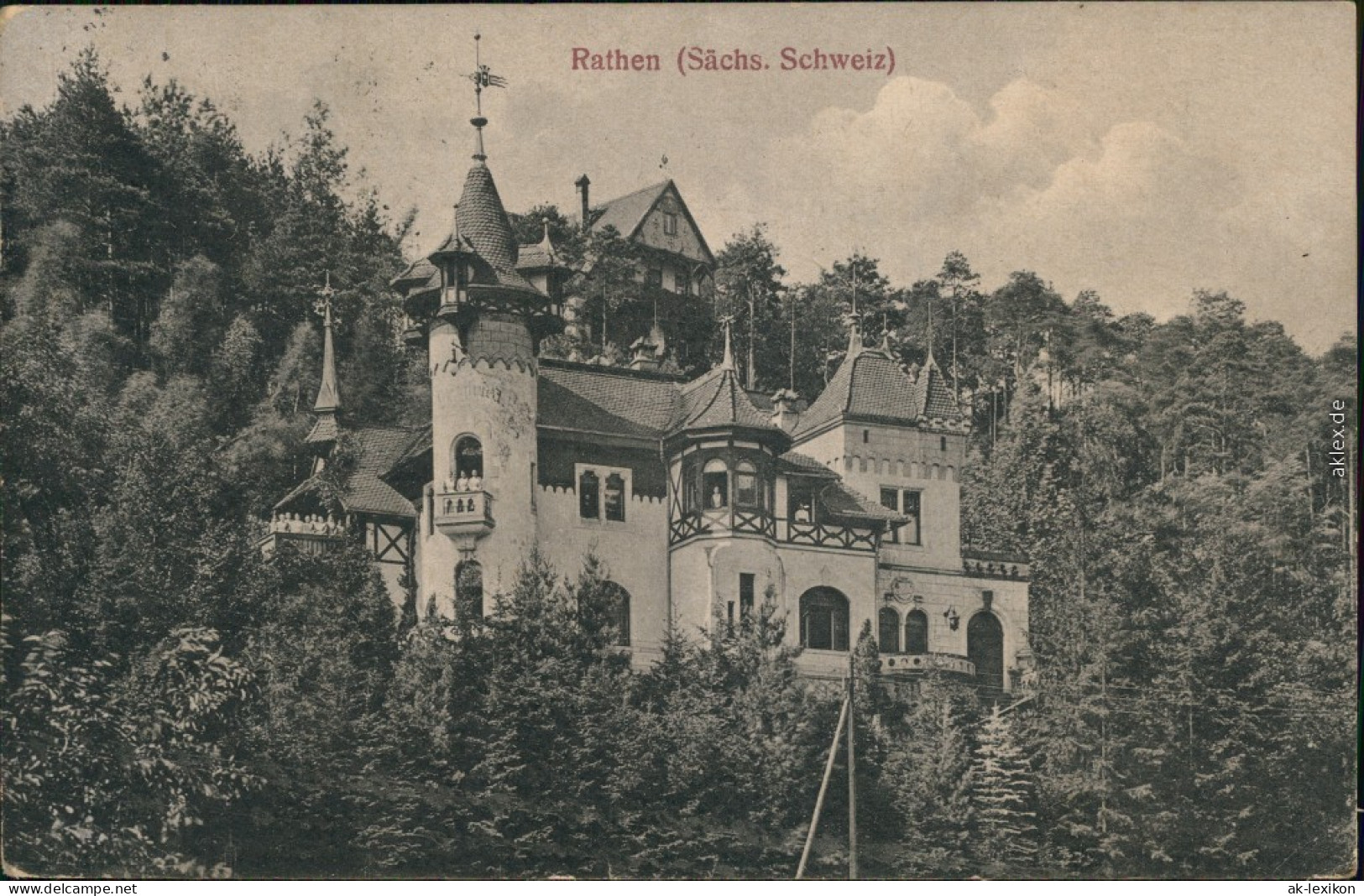 Ansichtskarte Rathen Erholungsheim U. Diakonissenhaus Zion 1922  - Rathen