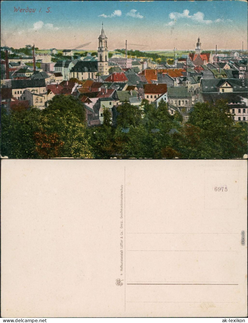 Ansichtskarte Werdau Totalansicht - Fabriken 1914  - Werdau