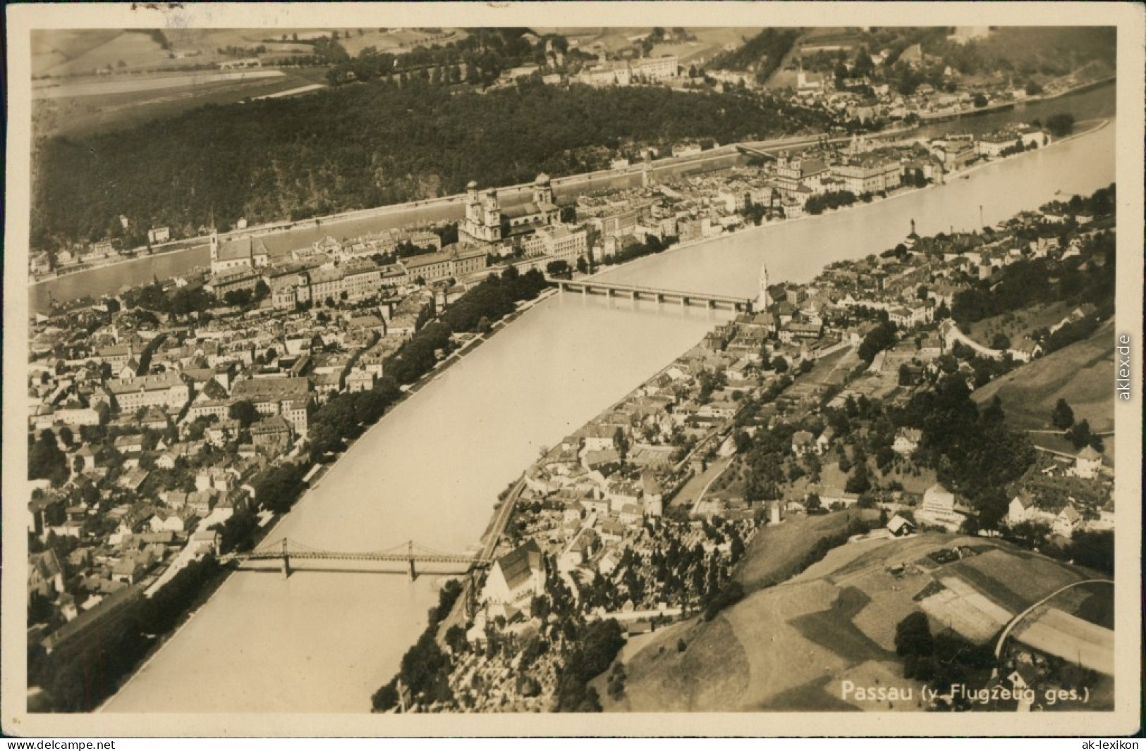 Ansichtskarte Passau Luftbild Aus Großer Höhe 1933  - Passau
