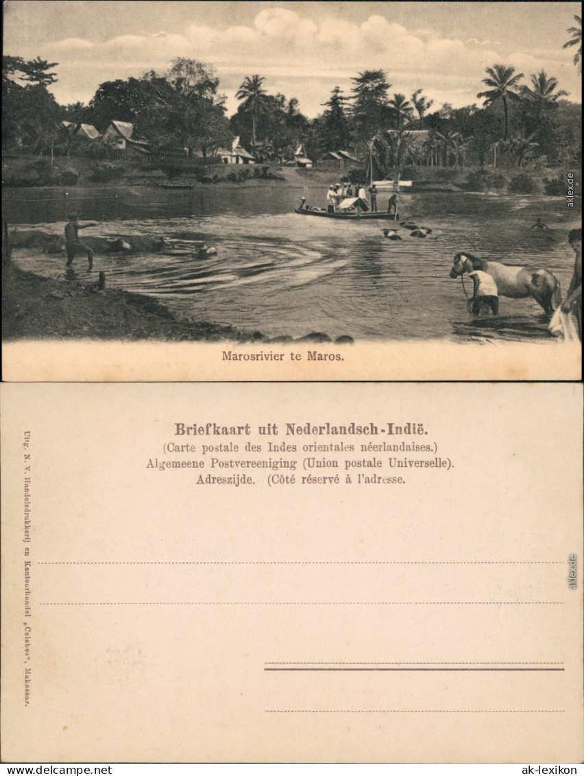 Ansichtskarte Maros (Sulawesi) Blick Auf Das Dorf Indonesien Indonesia 1909 - Indonésie