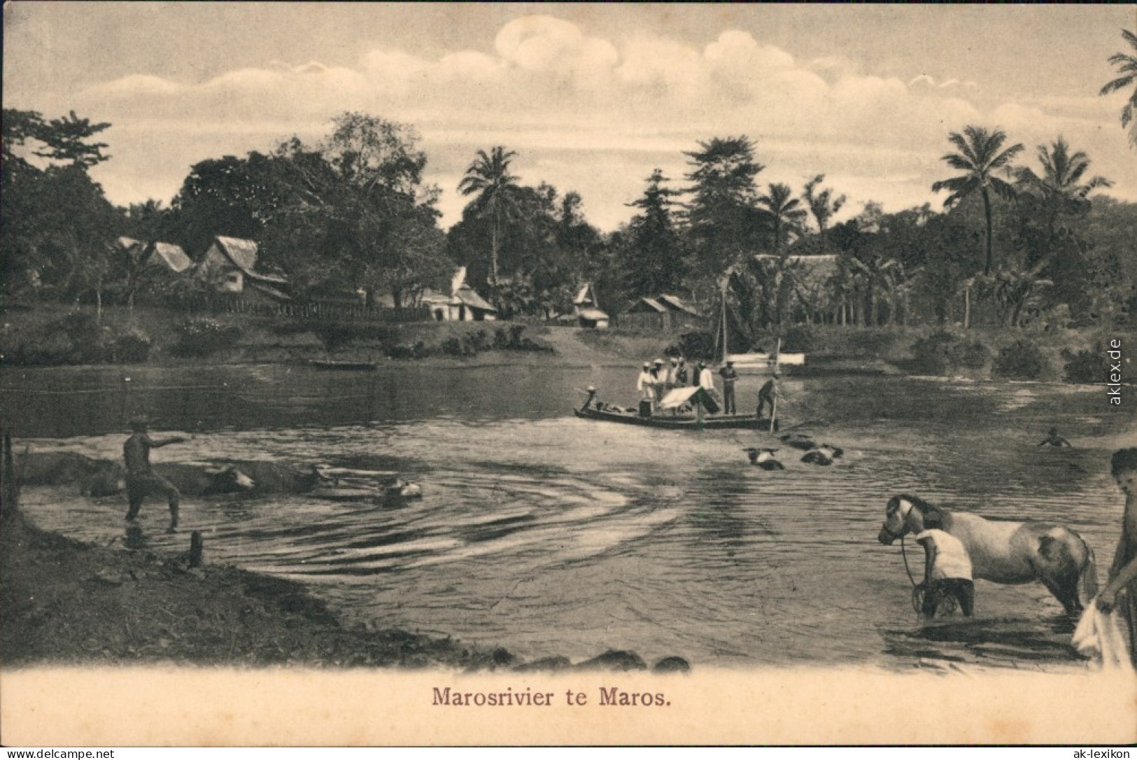 Ansichtskarte Maros (Sulawesi) Blick Auf Das Dorf Indonesien Indonesia 1909 - Indonesia