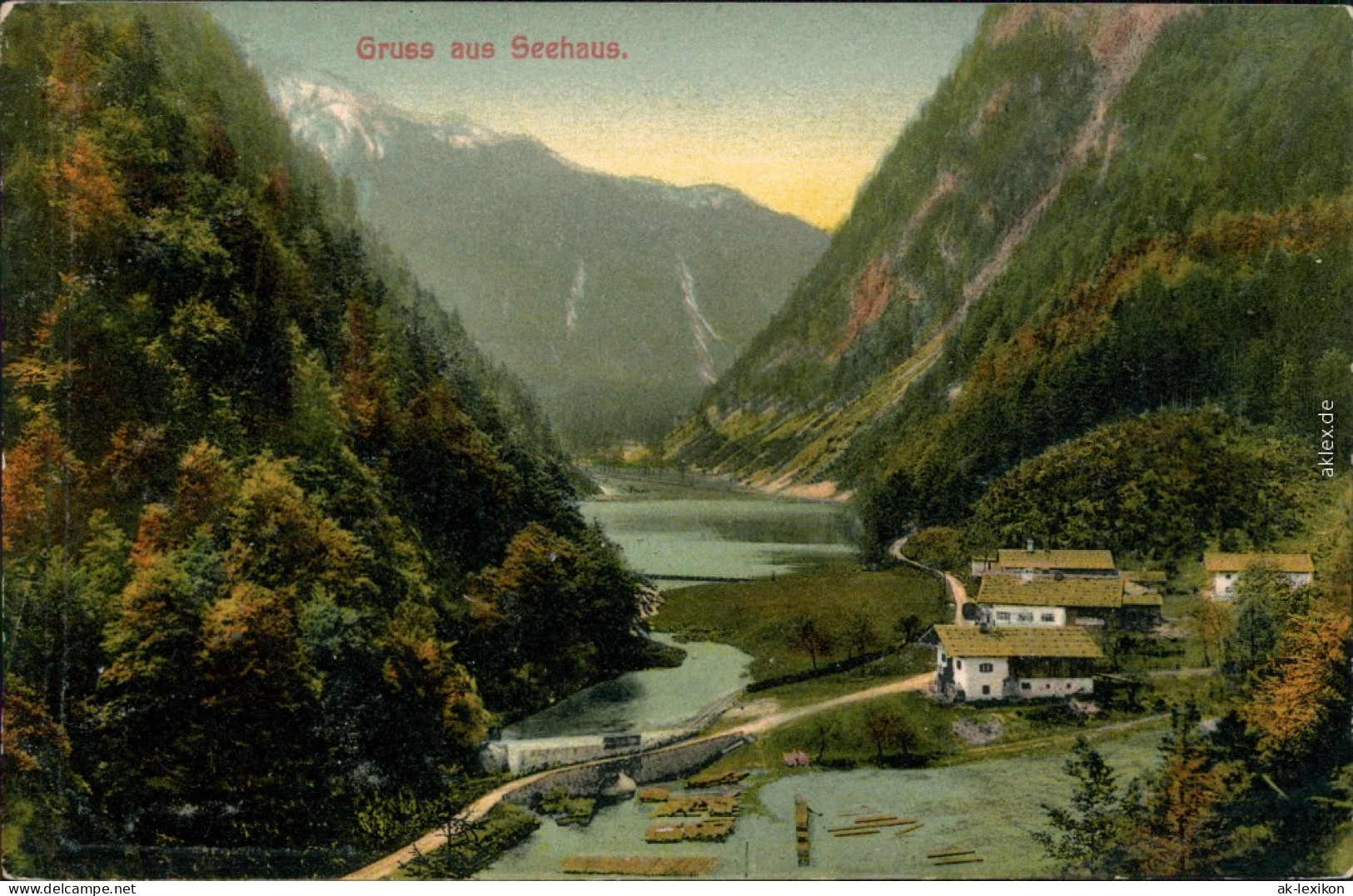 Ansichtskarte Seehaus-Traunstein Staudamm Und Siedlung 1907  - Traunstein