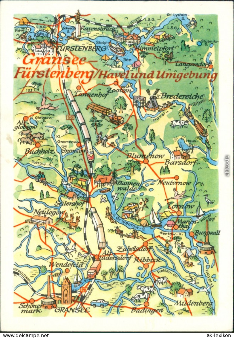 Ansichtskarte Himmelpfort-Fürstenberg/Havel Karte Vom Umland 1981 - Fürstenberg