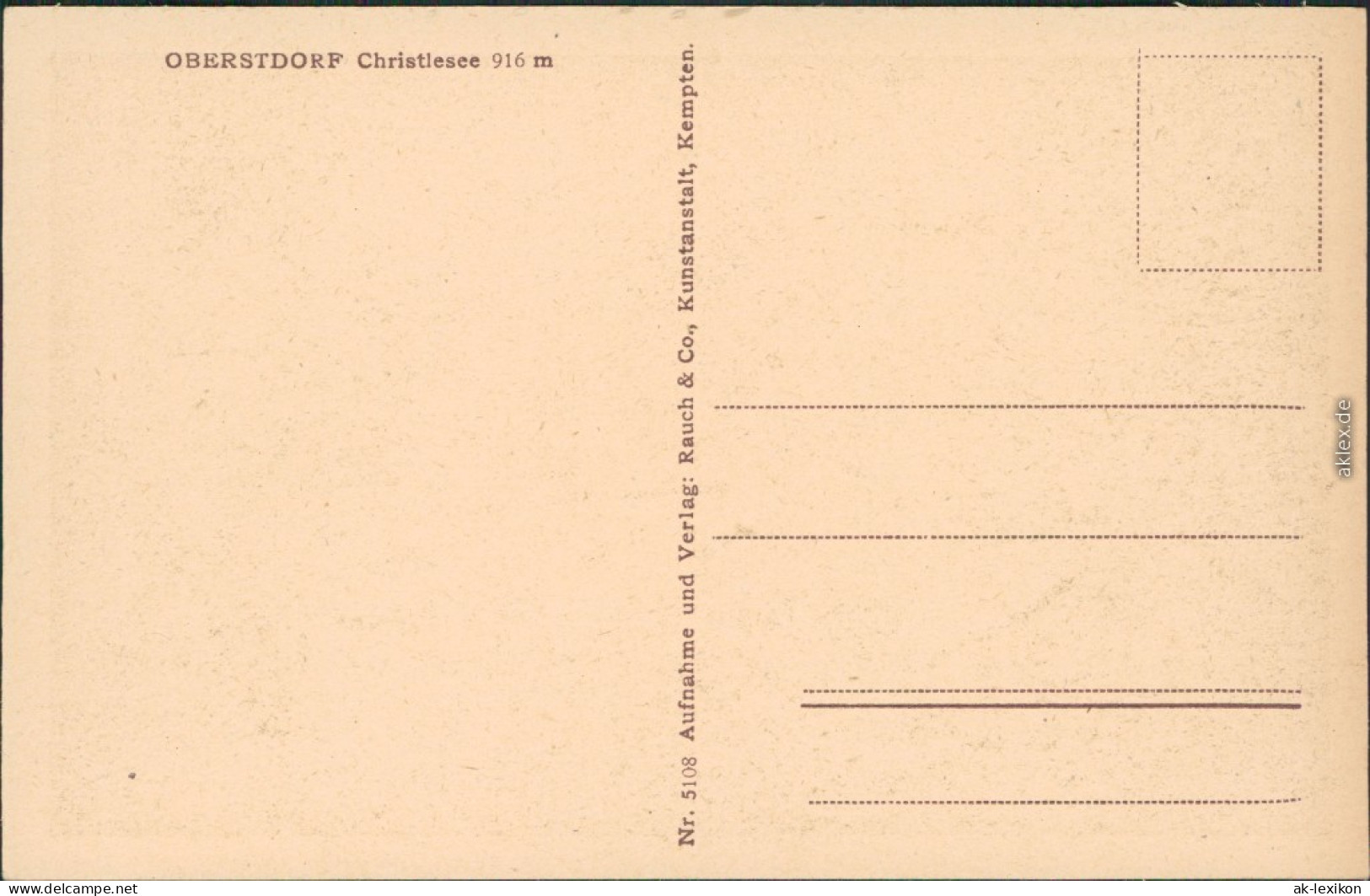 Ansichtskarte Oberstdorf (Allgäu) Christlessee 1930 - Oberstdorf