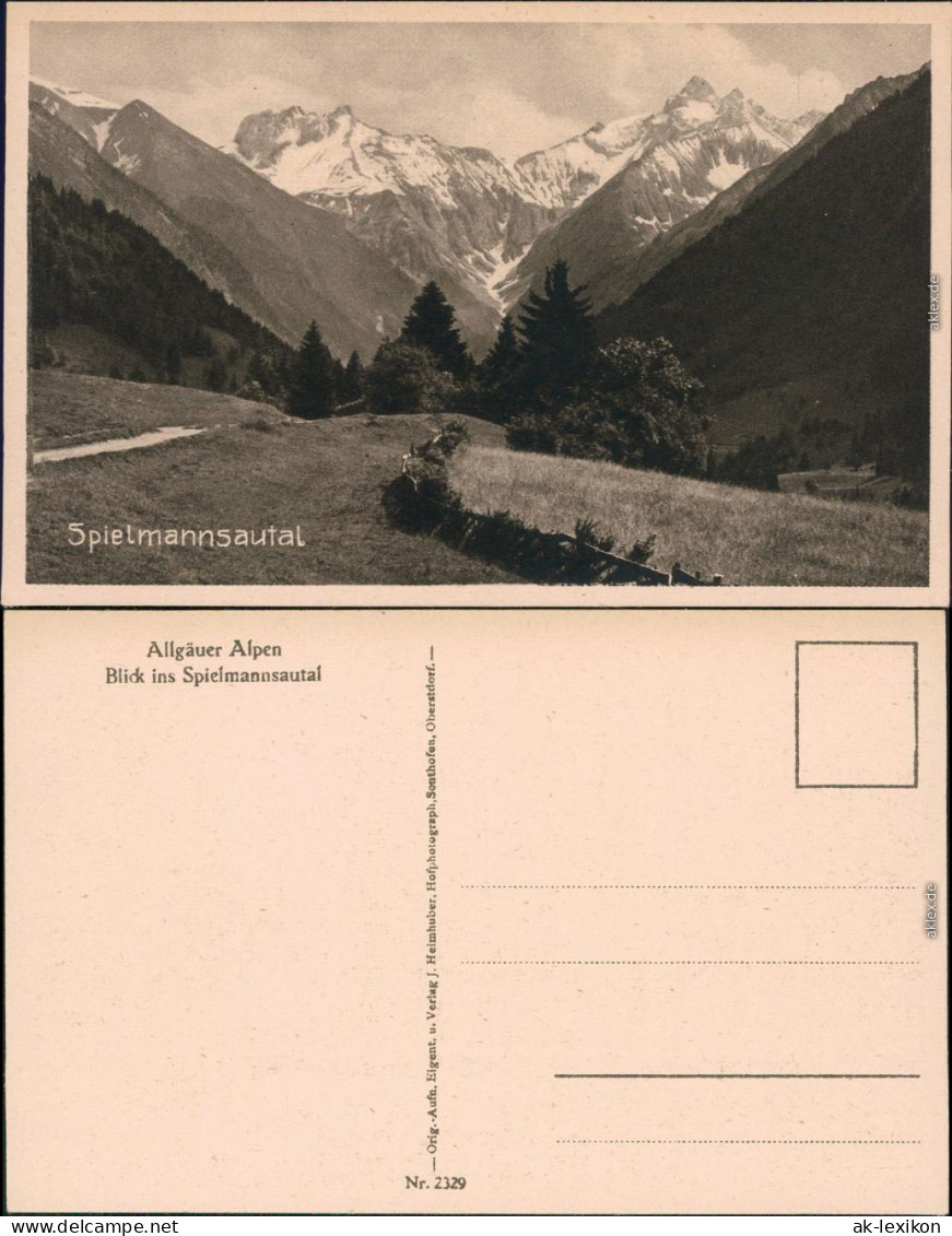 Ansichtskarte Oberstdorf (Allgäu) Allgäuer Alpen: Spielmannsautal 1920 - Oberstdorf