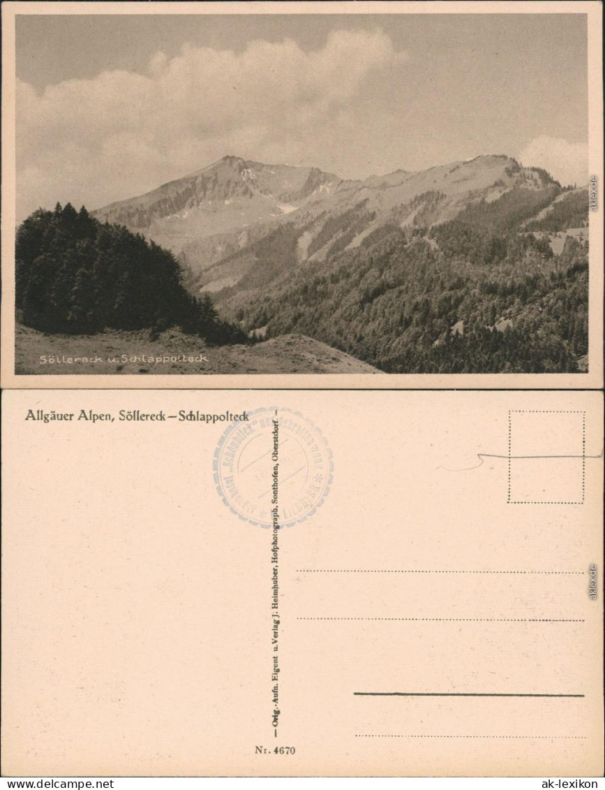 Oberstdorf (Allgäu) Allgäuer Alpen: Söllereck Und Schlappolteck 1920 - Oberstdorf