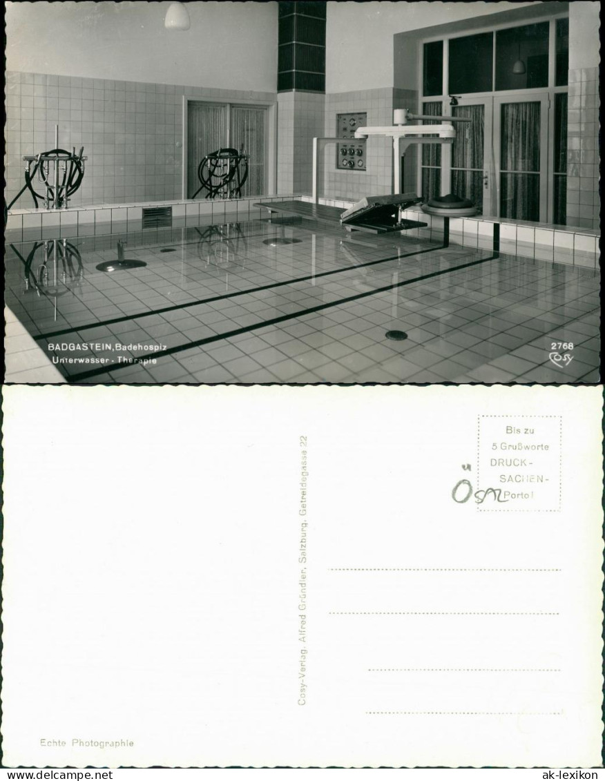Ansichtskarte Bad Gastein Badehospiz - Unterwasser Therapie 1963 - Bad Gastein