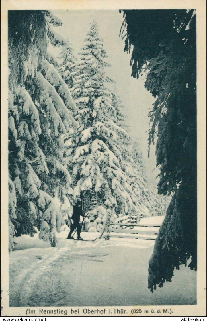 Ansichtskarte Oberhof (Thüringen) Skiläufer Am Rennsteig 1912 - Oberhof