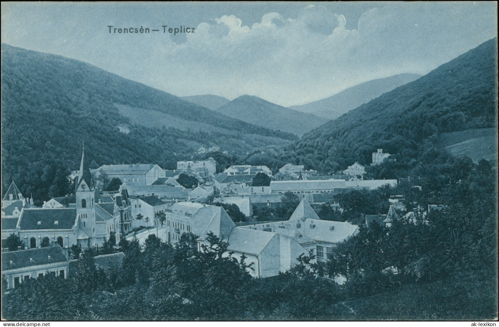 Trentschin-Teplitz Tren&#269;ianske Teplice Trencsénteplic Straßenpartie 1912 - Slovacchia