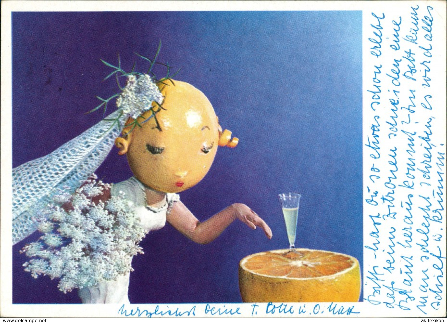 Ansichtskarte  Künstlerkarte Gemüse Als Menschen Kartoffelfrau 1959 - Contemporain (à Partir De 1950)