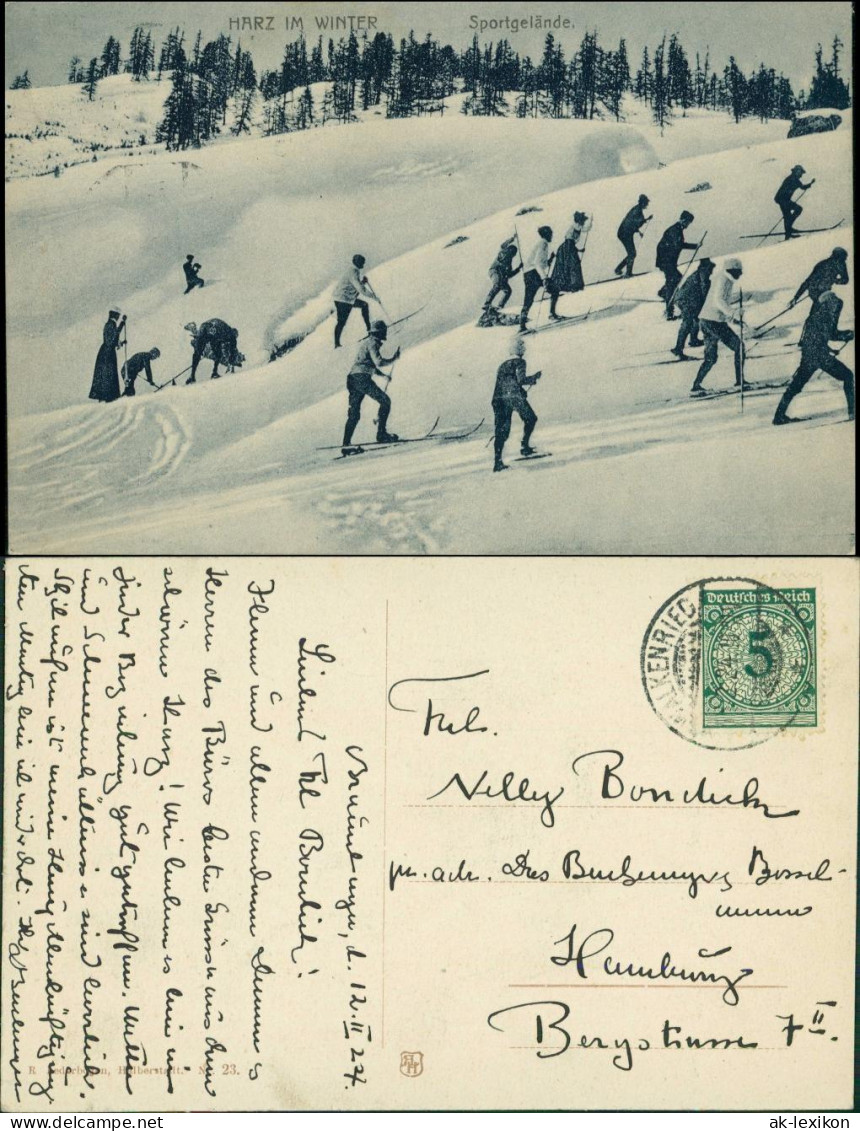 Ansichtskarte Bad Harzburg Harz Im Winter Sportgelände - Ski 1922 - Bad Harzburg