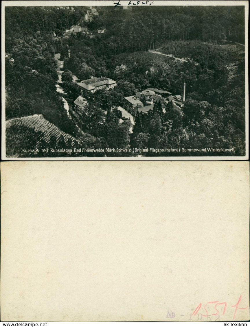 Ansichtskarte Bad Freienwalde Luftbild Kurhaus 1934 - Bad Freienwalde